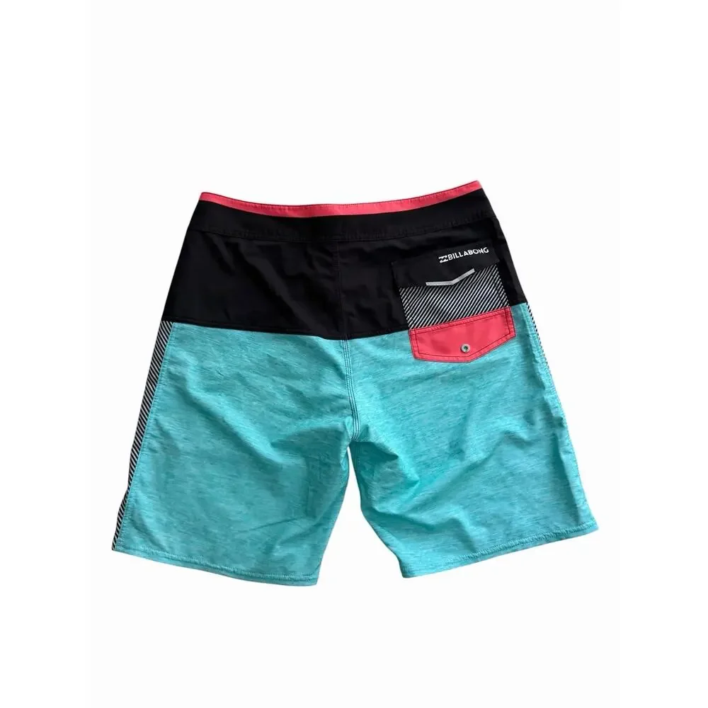 Billabong Board Shorts Mens 31 Colorful Platinum X Pocket Trunks Surf Swim Med